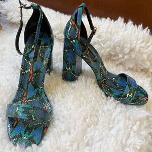 Multi bright Snakeskin Women's size 10  Heels